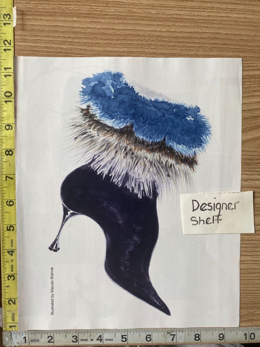 Manolo Blahnik Black Fur Trim Fashion Boots 2016 Print Advertisement